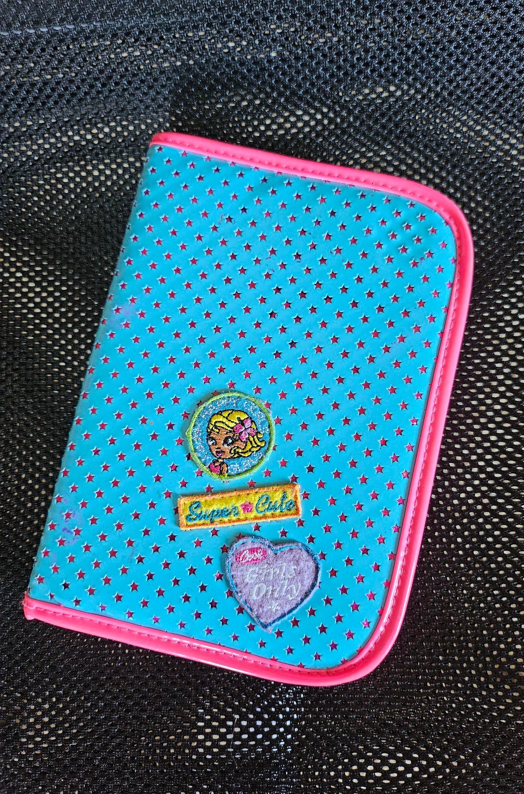 Lisa Frank Fab girls mini 6 ring blinder wallet planner paper date book vintage