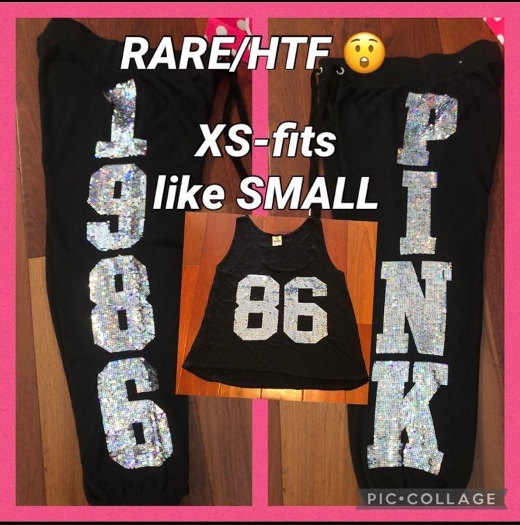 VS PINK Iridescent MEGA BLING Tank & Pants - VERY HARD TO FIND