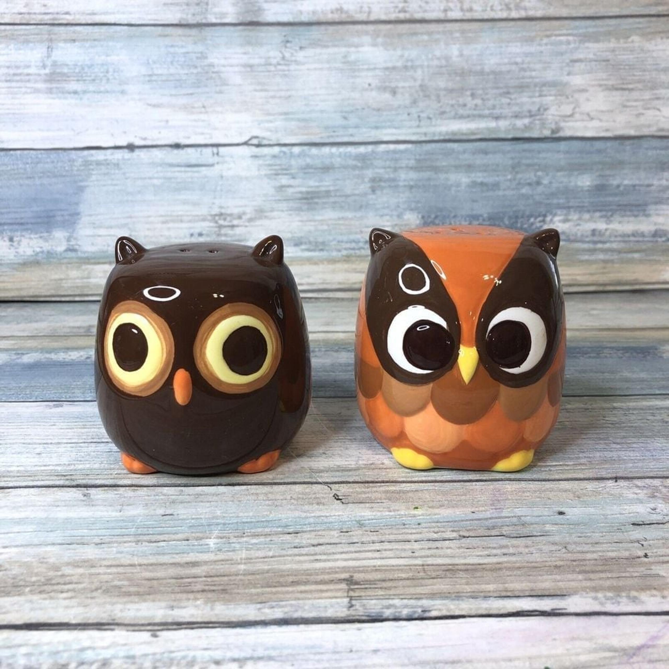 Mesa Home Products Ceramic Owl Salt and Pepper Shaker Set C. 1970's