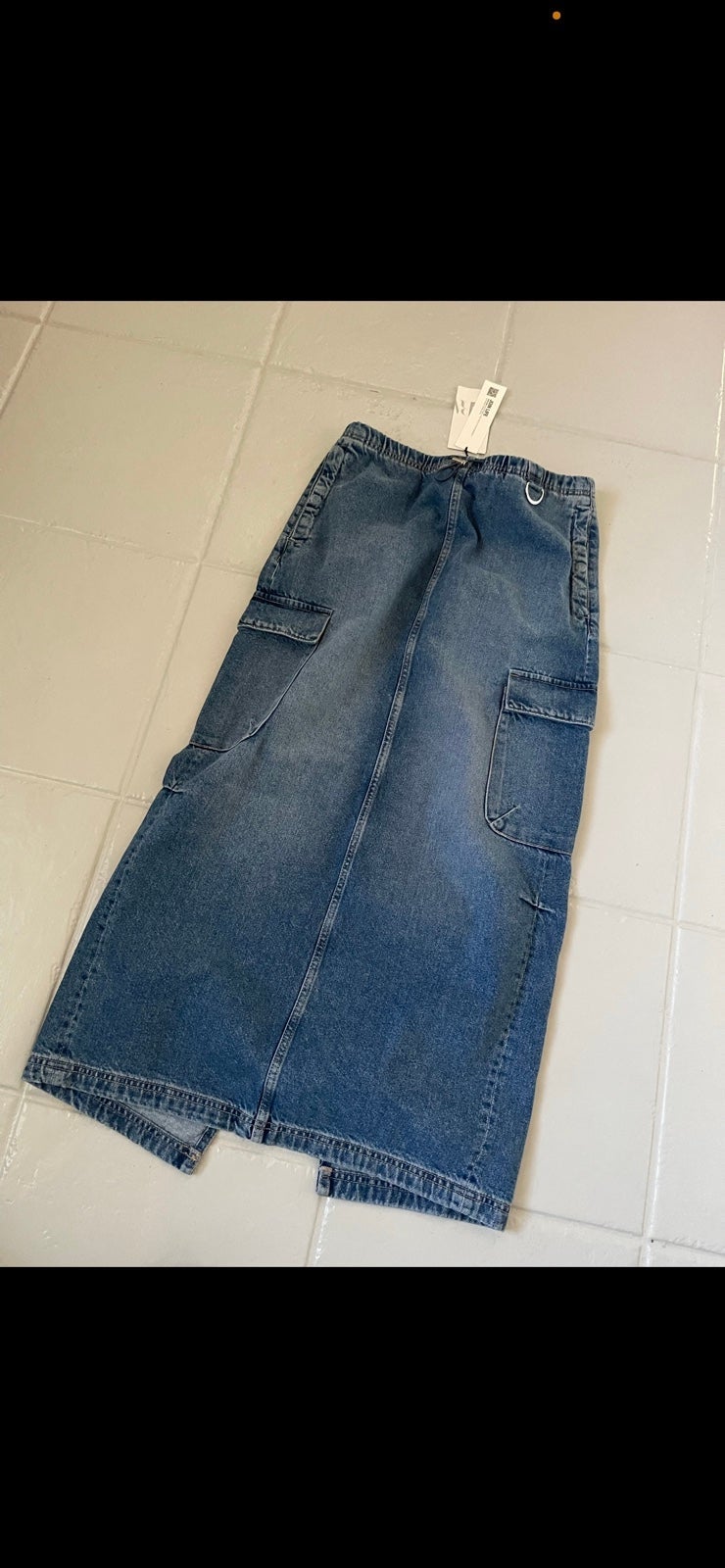 Zara cargo denim maxi skirt