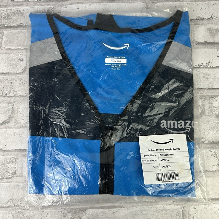 Amazon Prime Driver Vest Jacket Safety Uniform Size 4XL 5XL Reflective New