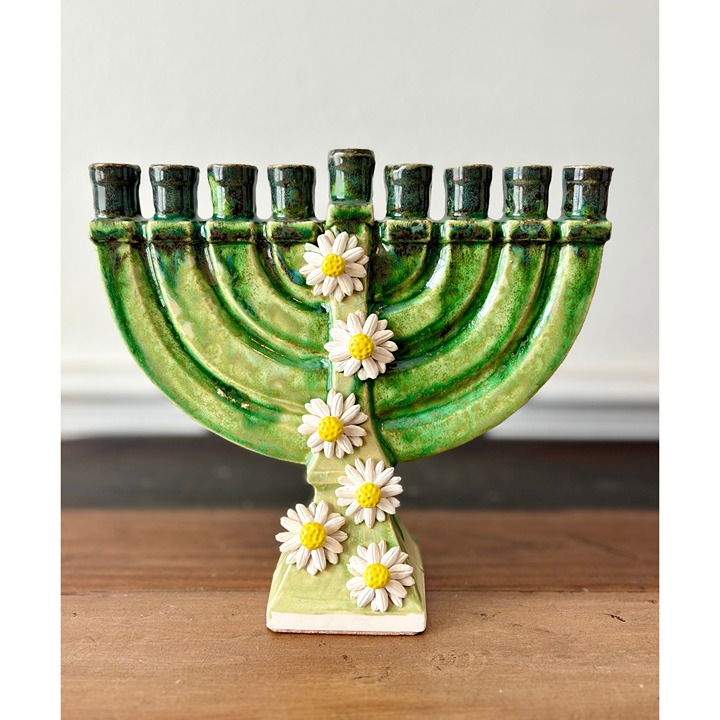 Handmade Ceramic Daisy Menorah