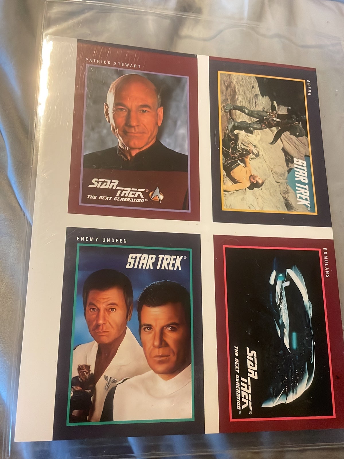 1991 Star Trek Uncut Card Sheet Picard Kirk Arena Romulans Rare Promo Promotion