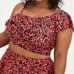 Torrid Coral Leopard Wireless Flounce Bikini Top & Swim Skirt Swimsuit SET 2X 3X