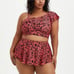 Torrid Coral Leopard Wireless Flounce Bikini Top & Swim Skirt Swimsuit SET 2X 3X