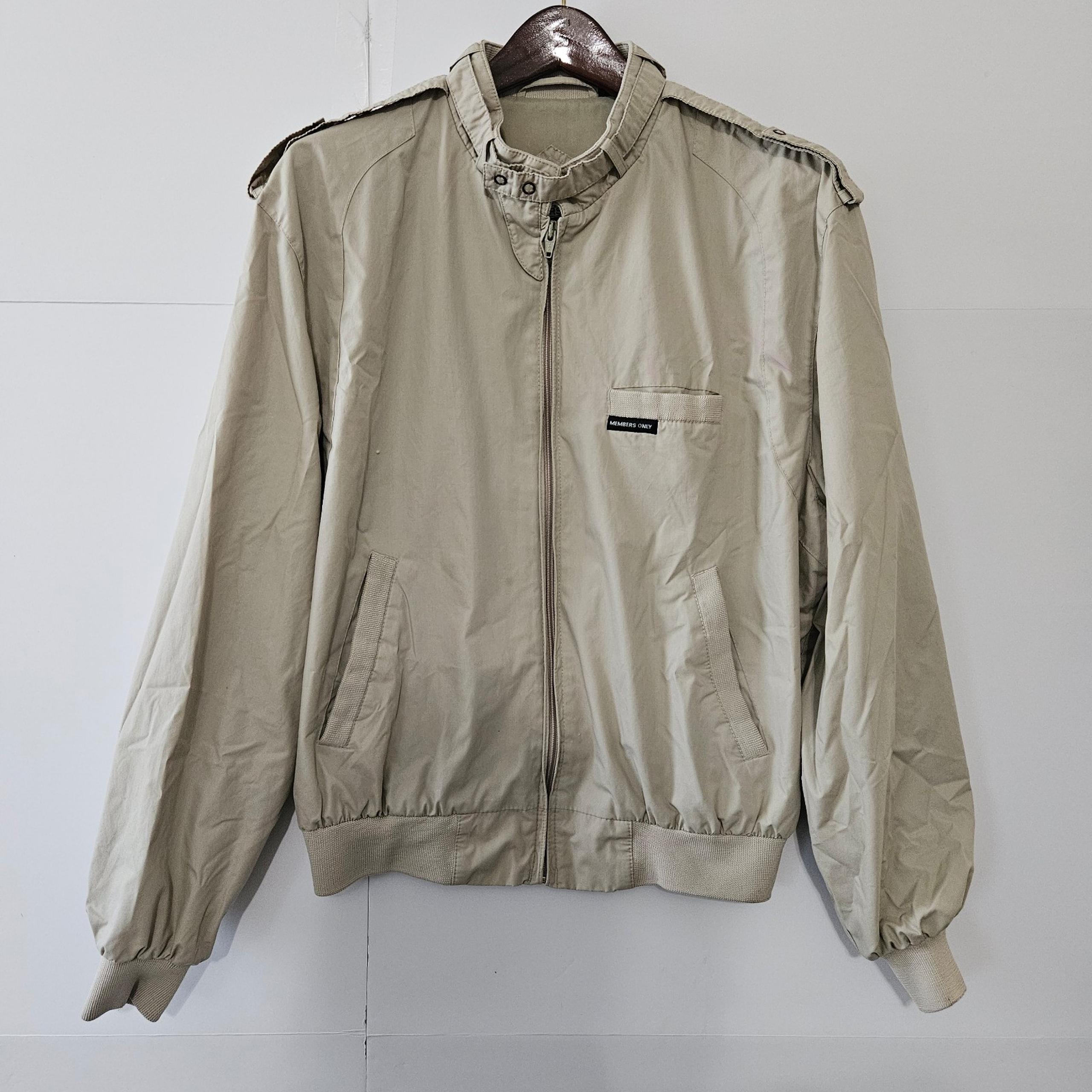Vintage Members Only Size 42 Men's Beige Tan Lightweight Zippered Jacket Coat