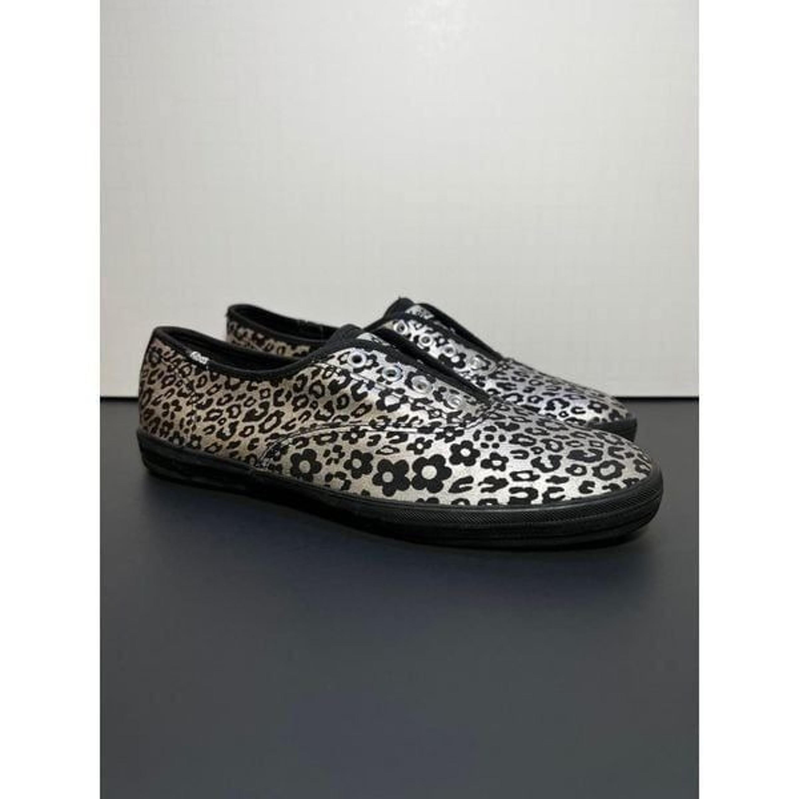 Womens Keds Flower & Animal Print Silver Laceless Low Top Sneakers / Size 6.5