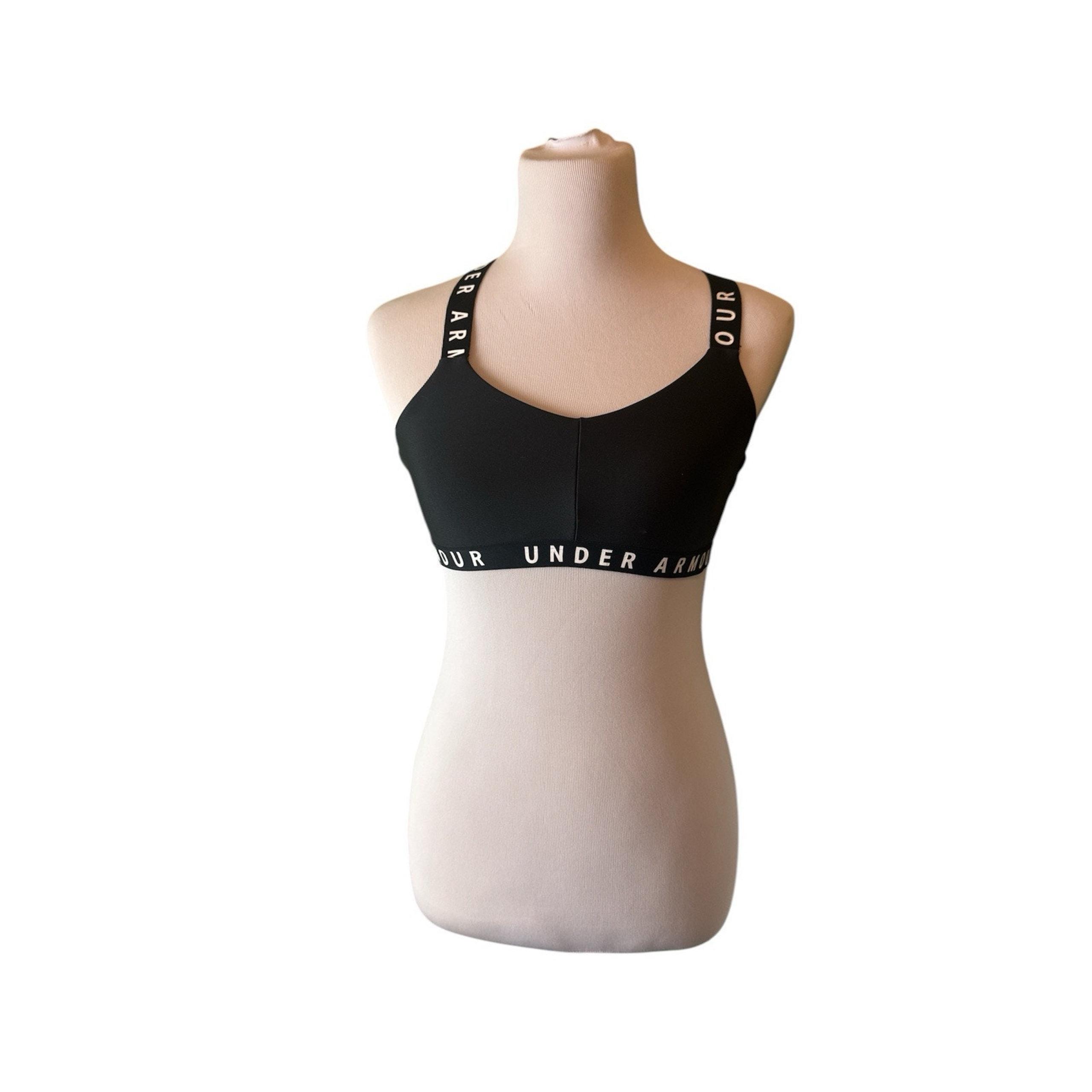 Under Armor Sports Bra Sz Medium Double Straps Black White