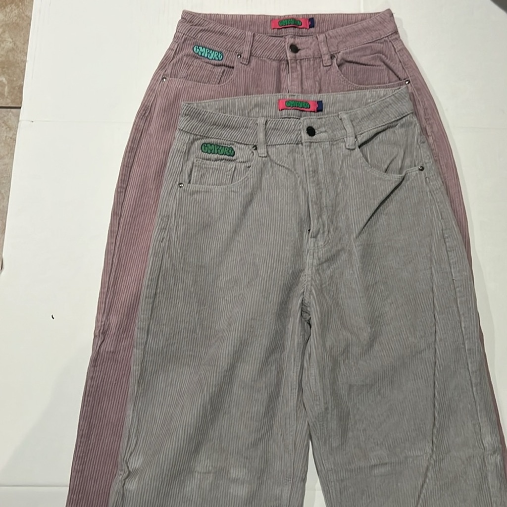 Empyre Tori Corduroy Skate Pants in Pastel Purple & grey Sz 5 Relaxed Fit