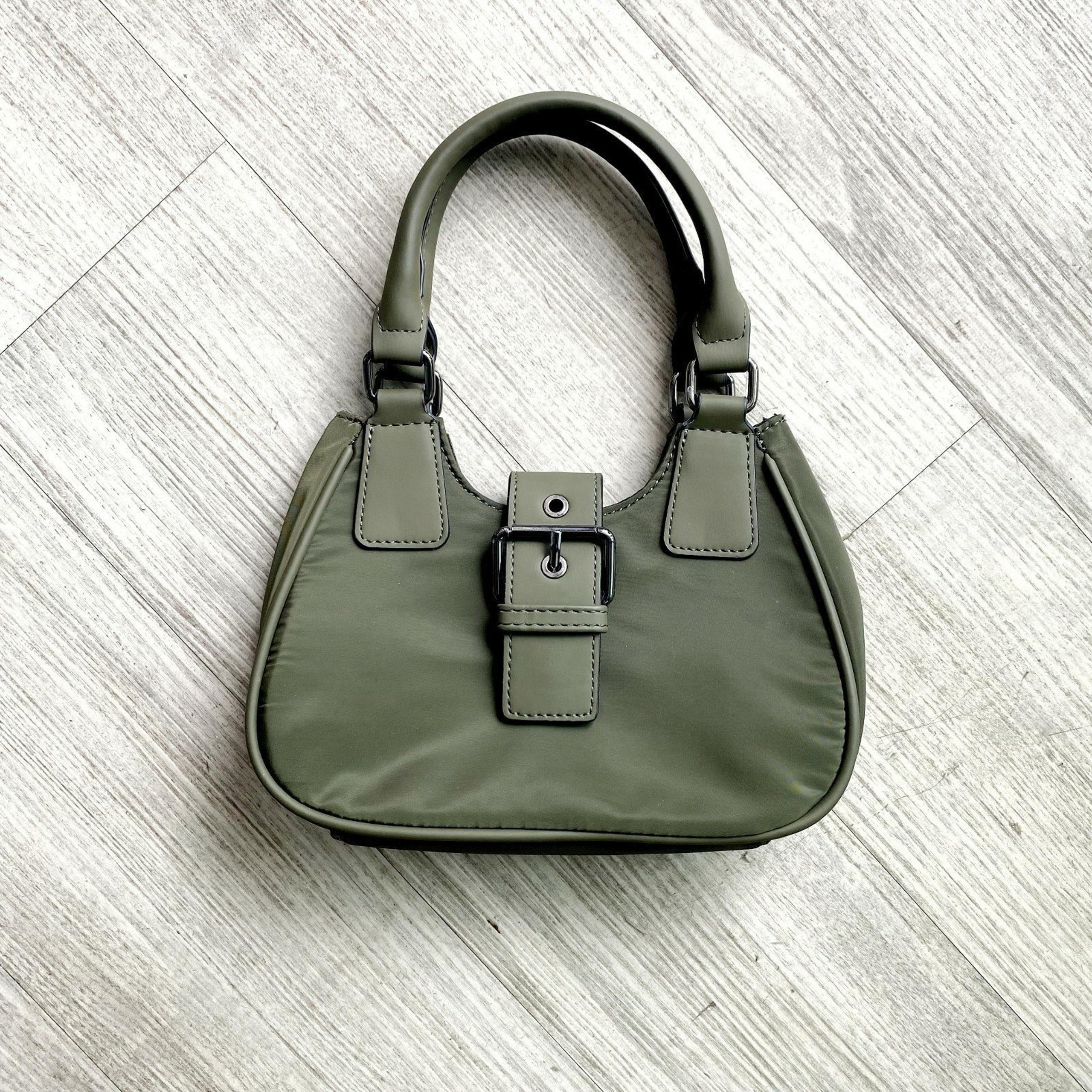 Mini Nylon Shoulder Bag Y2K Olive Green Forever 21