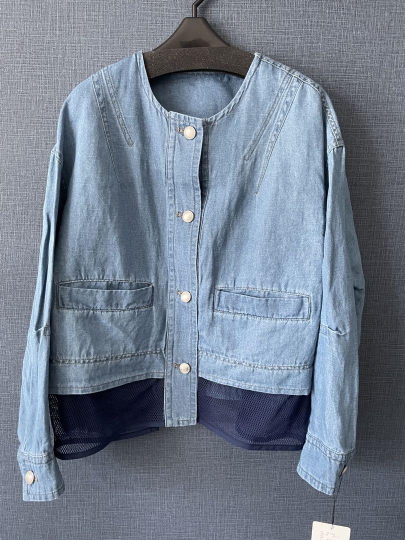New Lallia Mu Mesh Hem Denim Jacket