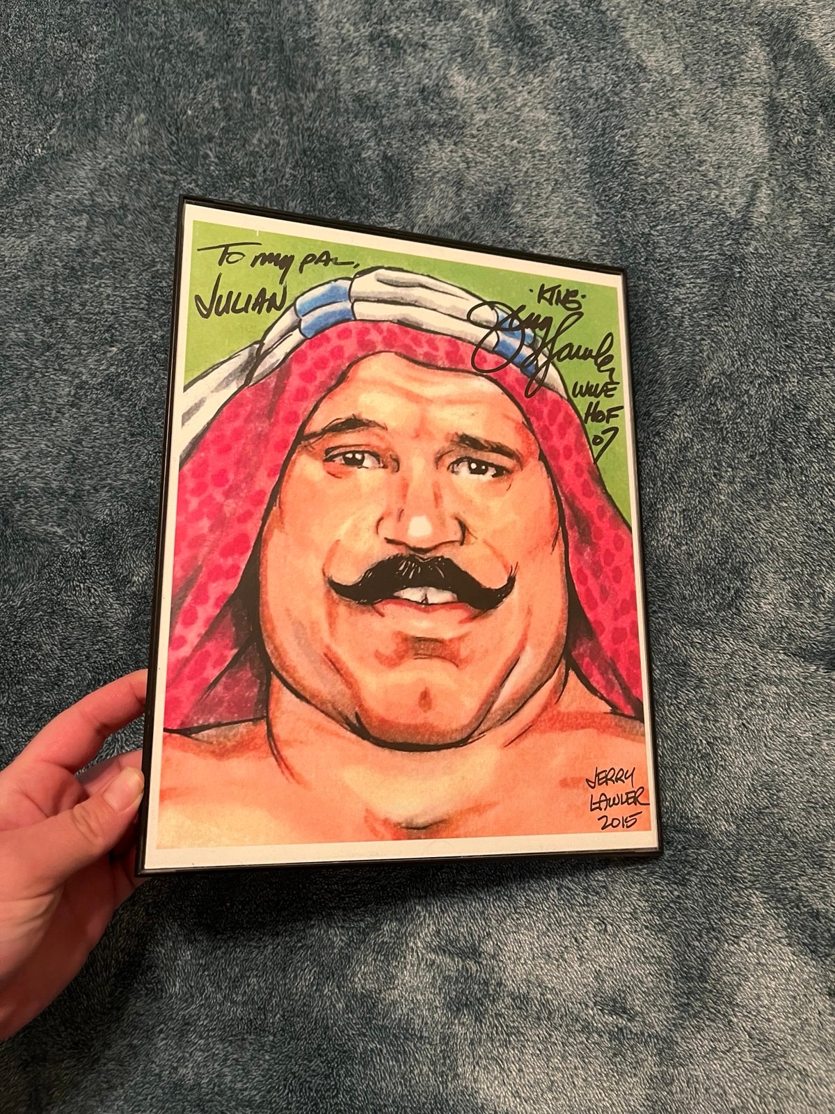 Jerry Lawler Iron Sheik WWE Signed Print