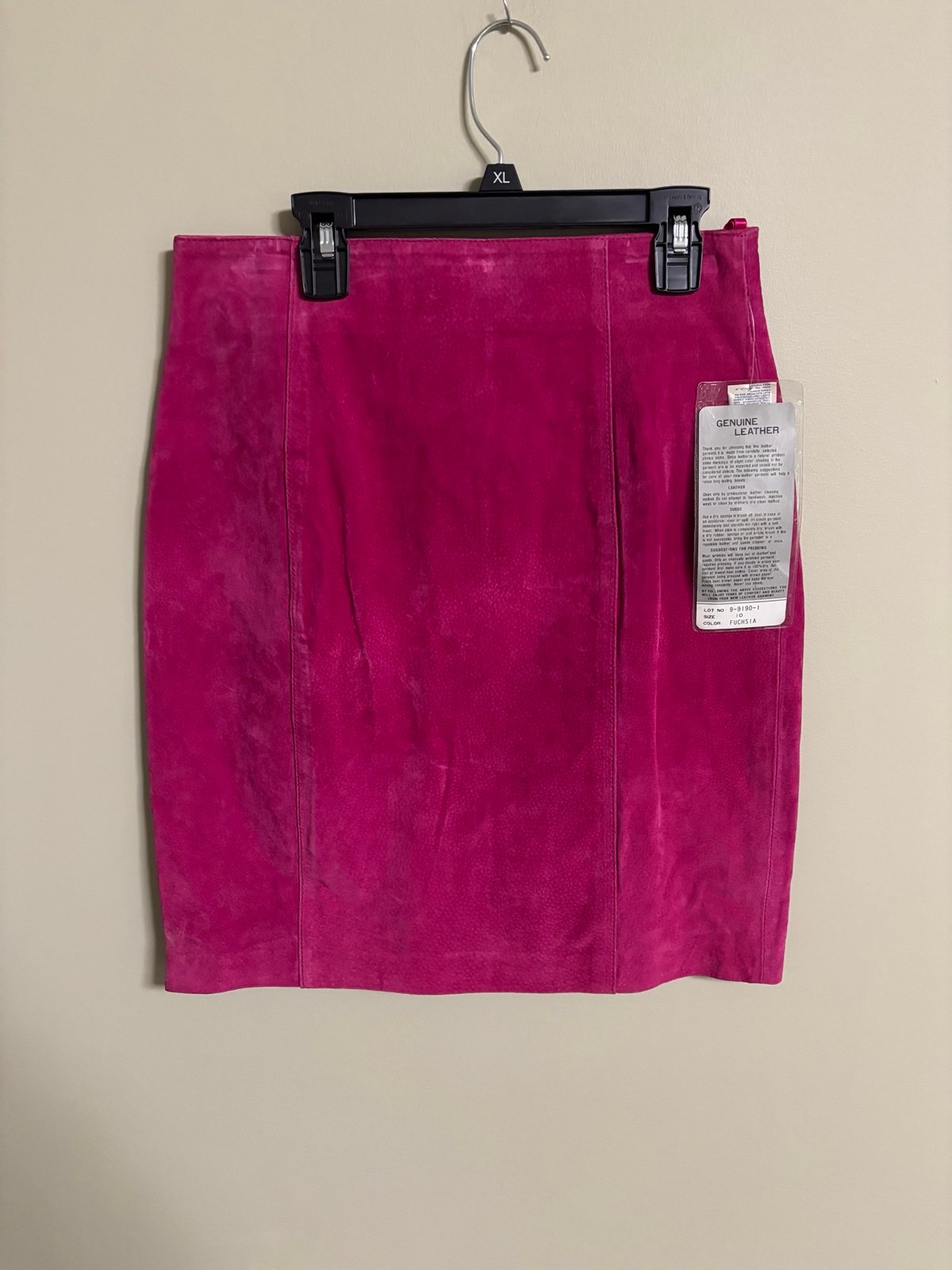 David Benjamin Pink Genuine Leather Suede Lined Skirt Size 10 New Vintage