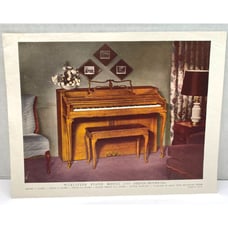 VTG Print Ad Photograph Wurlitzer Piano Model 2300 French Provincial USA 1960's