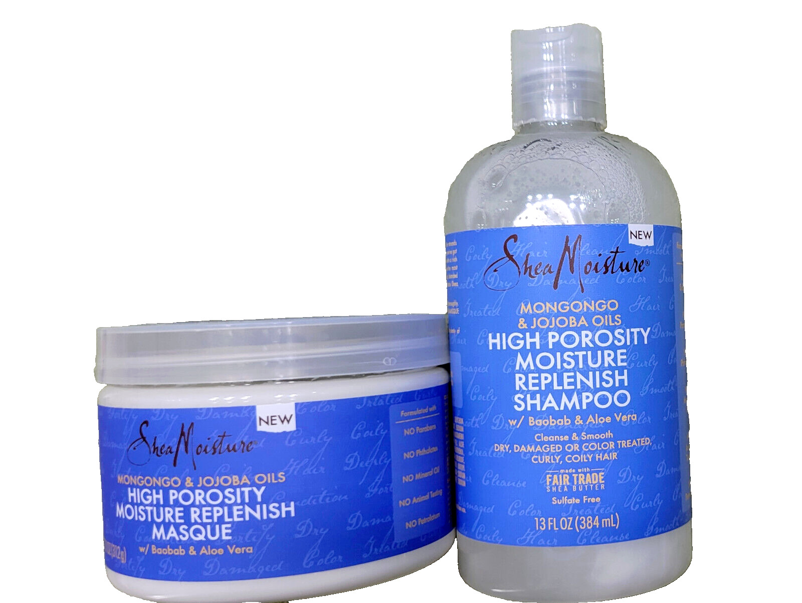 Shea Moisture High Porosity Moisture Replenish Masque 11oz+Moisture Shampoo 13oz