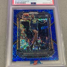 BENNEDICT MATHURIN 2022-23 PANINI Prizm blue sparkle RC /144 psa 9