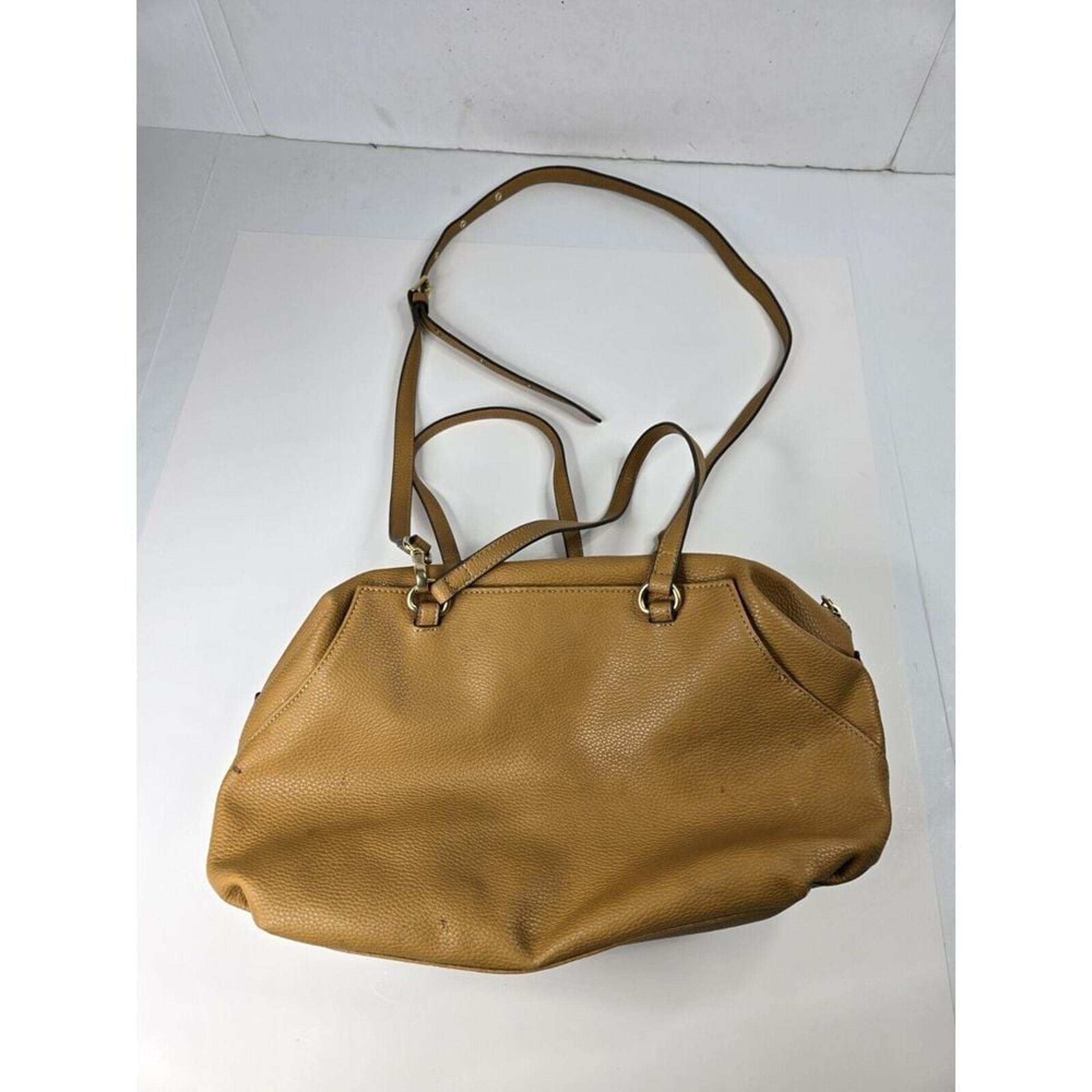 Foley + Corinna Isla Vegan Leather Shoulder Bag Yellow Tan Zip Snap Closure