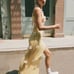 For Love And Lemons Corie Maxi Dress XS + Crochet Necklace OS NWT