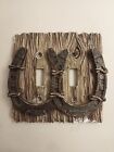3 New Western Horseshoe Double Light Switch Cover Cabin Rustic