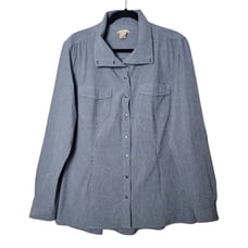 Duluth Trading XL Sol Survivor Jacket Shirt Gray Long Sleeve Roll Tab UPF 50