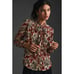 New By Anthropologie Tie-Neck Long Sleeve Floral Blouse 128 X-SMALL Brown