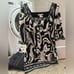 Black and White Long Sleeve Vintage Mini Dress
