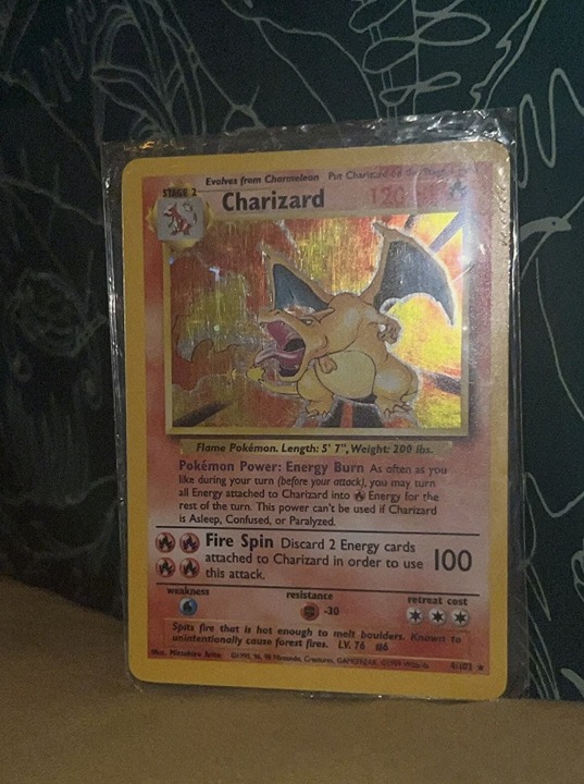 Pokémon TCG Charizard Base Set 4/102 Holo Unlimited Holo Rare Great Condition