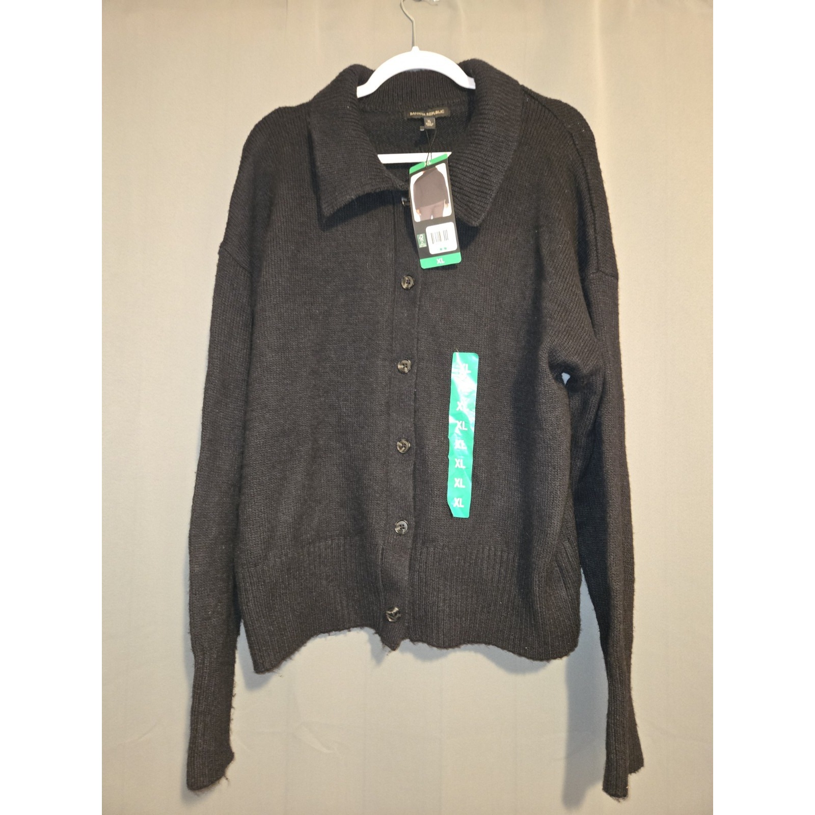 BANANA REPUBLIC Women's Black Button Front Sweater Size XL