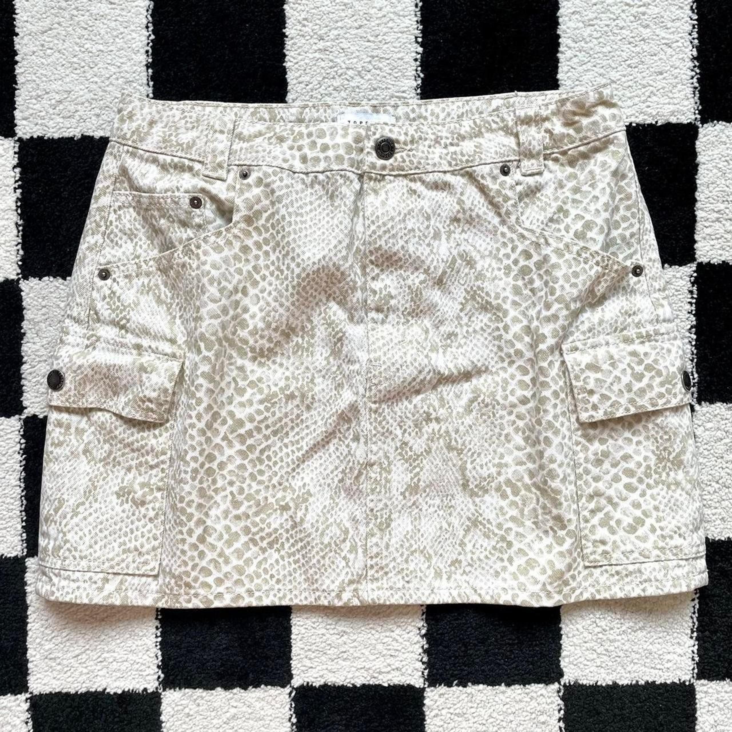 Topshop Snakeskin Denim Skirt 10
