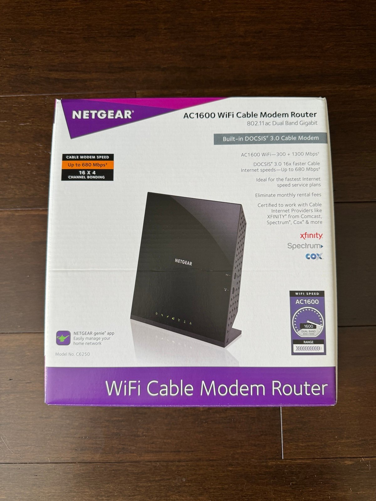 Netgear AC1200 wifi cable modem router C6250