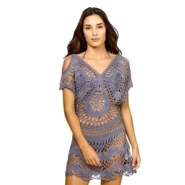 Pilyq Amethyst Crochet Tunic Cover Up Size XS/S