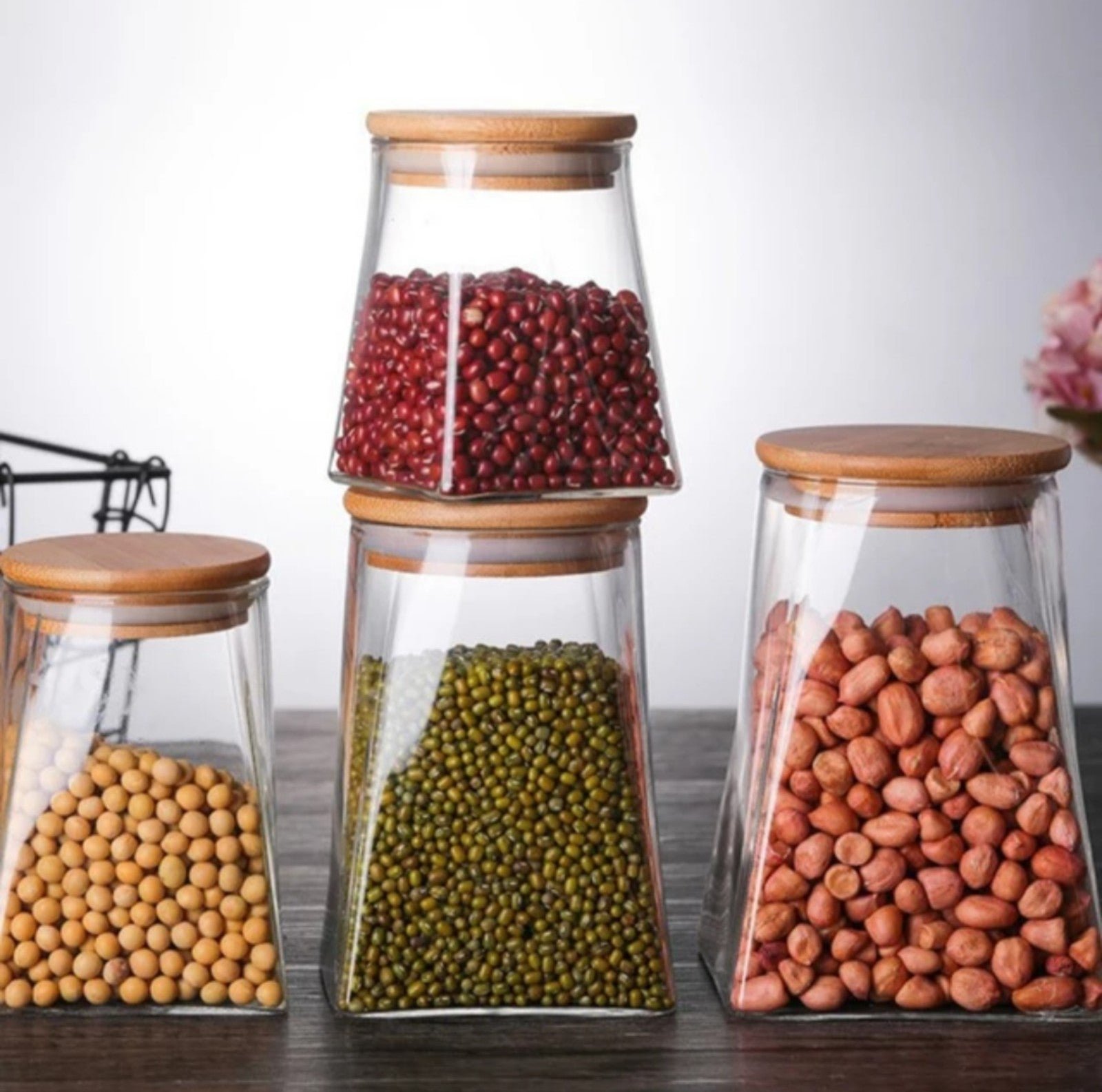 Set of 4 Airtight Glass Containers