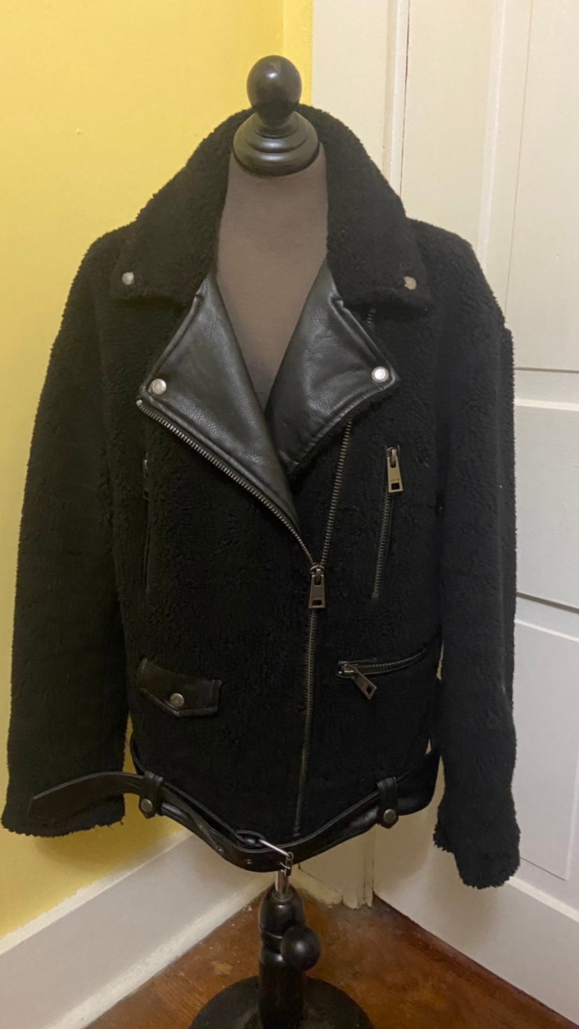 Levi Strauss & Co Sherpa and learher coat