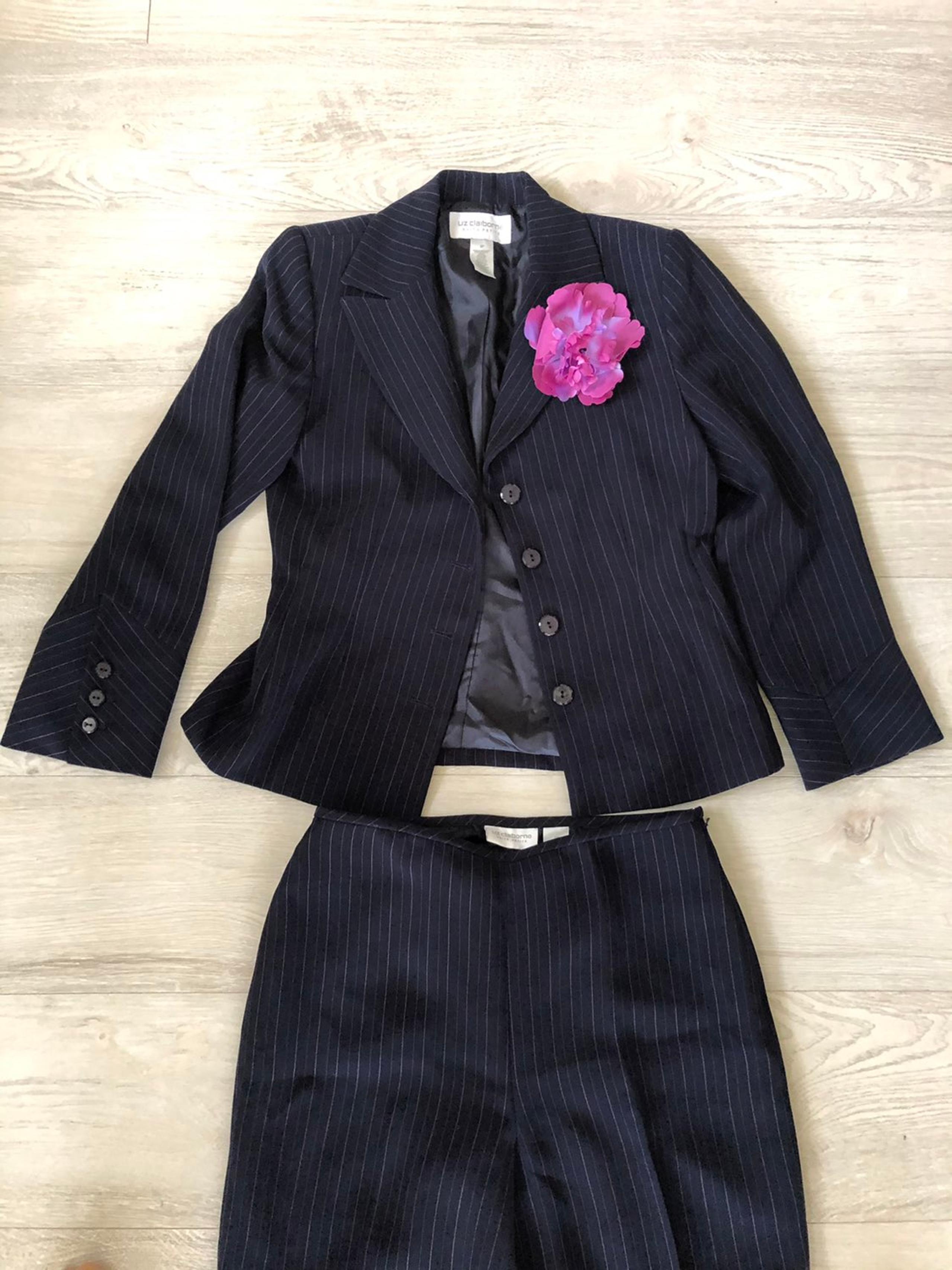 Liz Claiborne Navy Pinstripe Pantsuit