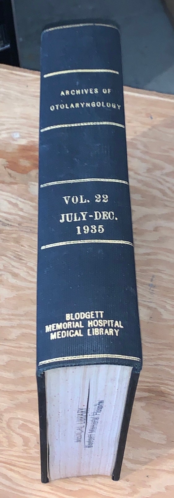 Vol 22 July-Dec 1935 ARCHIVES OF OTOLARYNGOLOGY Hospital Physician's Reference
