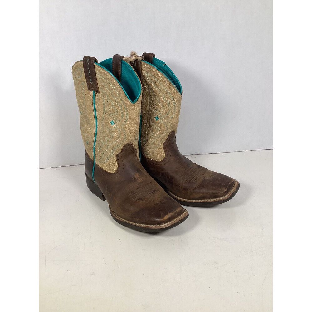 Ariat Girls Boots Teal With Glitter Sz 1.5