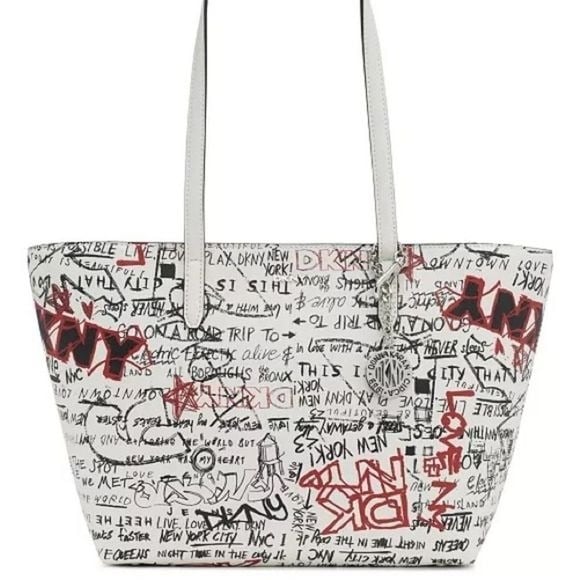New DKNY Bryant Medium Tote Graffiti purse handbag