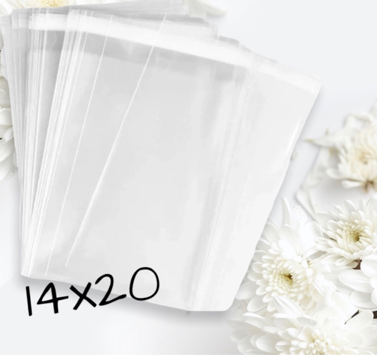 200 Clear Cellophane bags 14x20 Poly Bag Self sealing