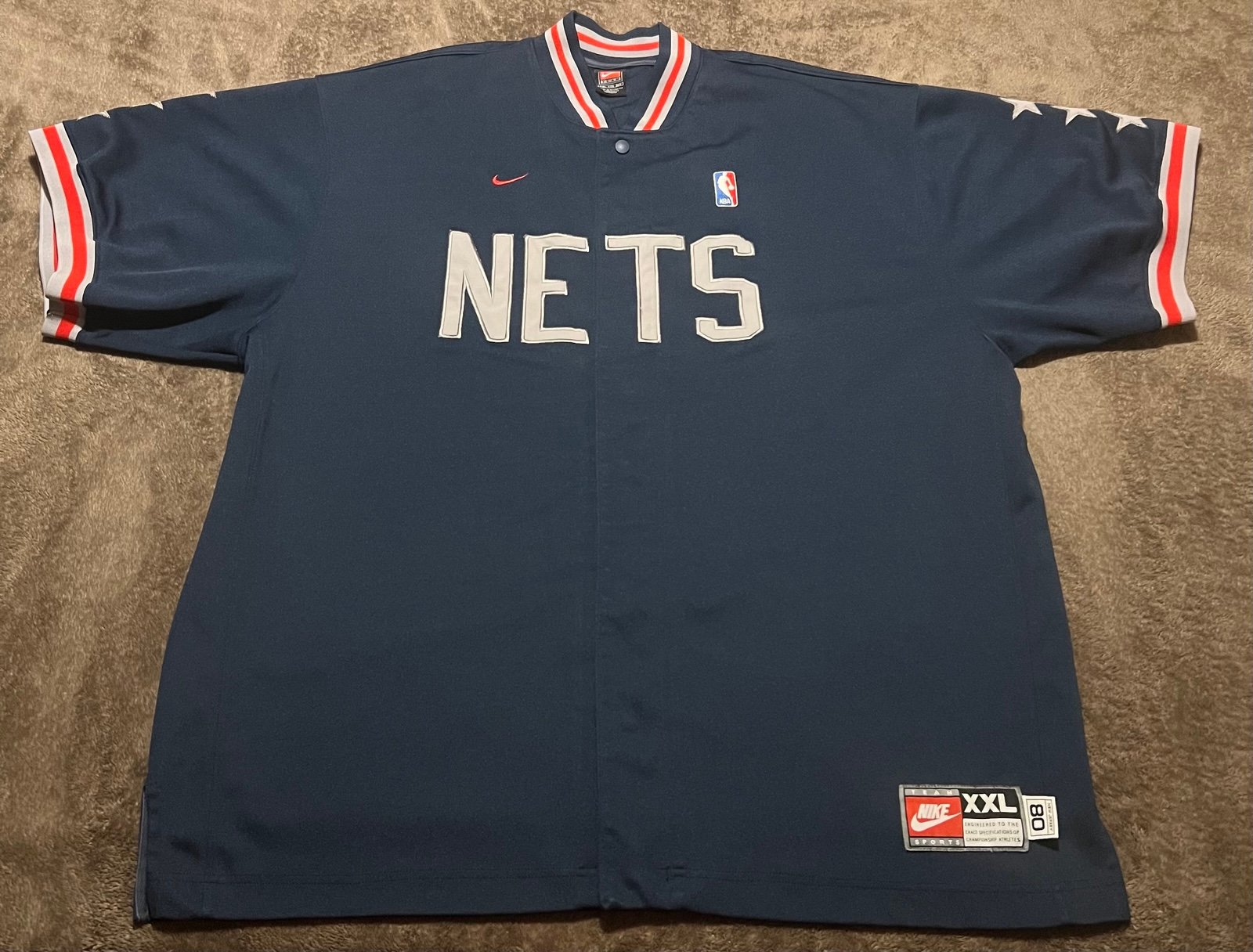 【12月スーパーSALE 15%OFF】 Nike Vintage New Retro up Button Up Warm Nets Brooklyn Jersey ウェア