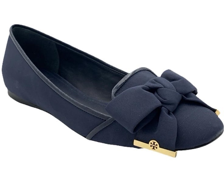 Tory Burch Tory Burch Blue Canvas Penny Smoking Flats 7.5 (LAST FINAL PRICE)