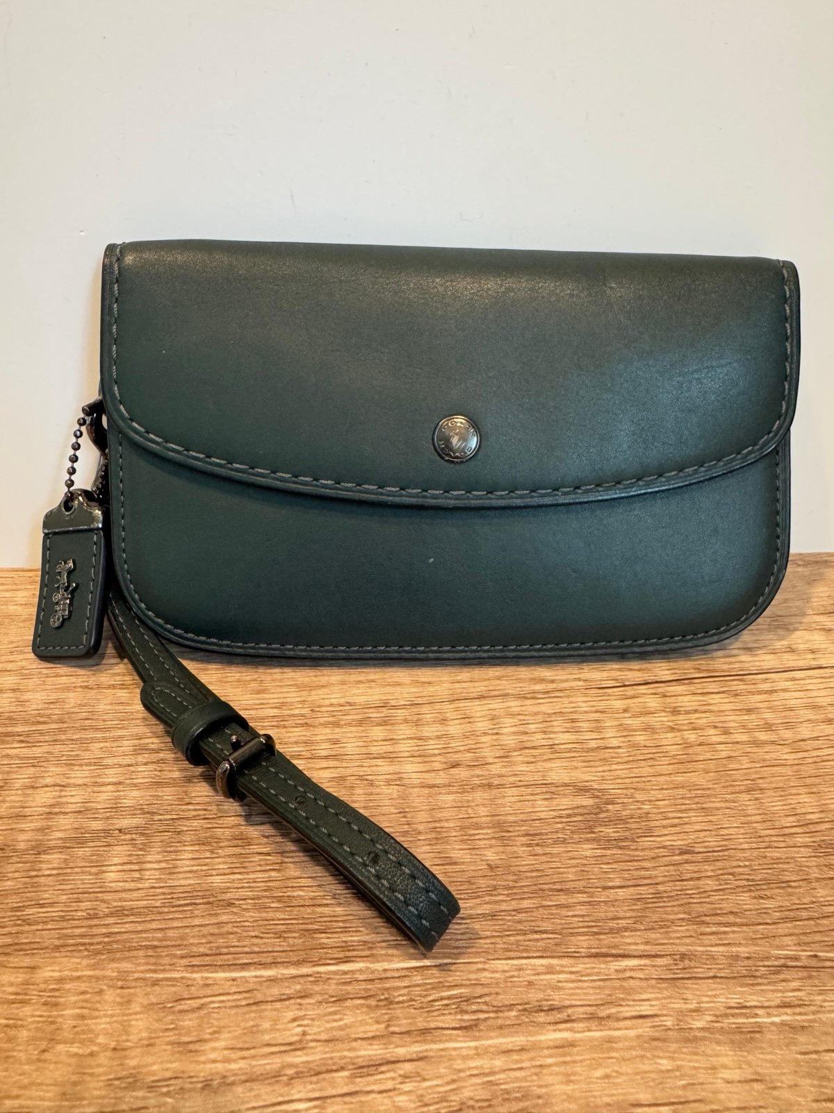 Coach 1941 Glovetanned Leather Clutch Wristlet - Dark Green