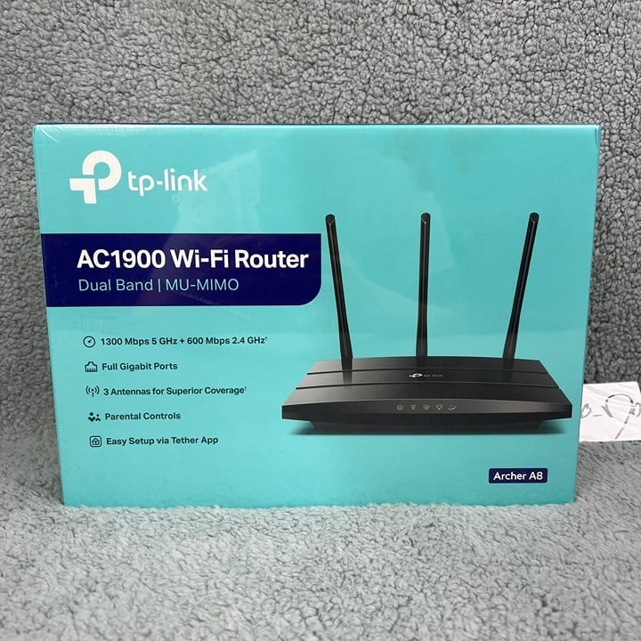 TP-LINK Archer A8 AC1900 Wi-Fi WiFi Router Dual Band Mu-Mimo Brand New Sealed