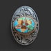 Handcrafted Western Belt Buckle with Leaf Acorn Enamel Design