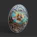 Handcrafted Western Belt Buckle with Leaf Acorn Enamel Design