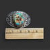 Handcrafted Western Belt Buckle with Leaf Acorn Enamel Design