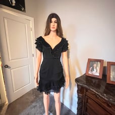 Saylor black ruffle dress