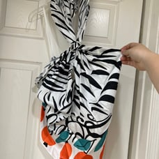 NEW STAUD halter pattern orange bow top