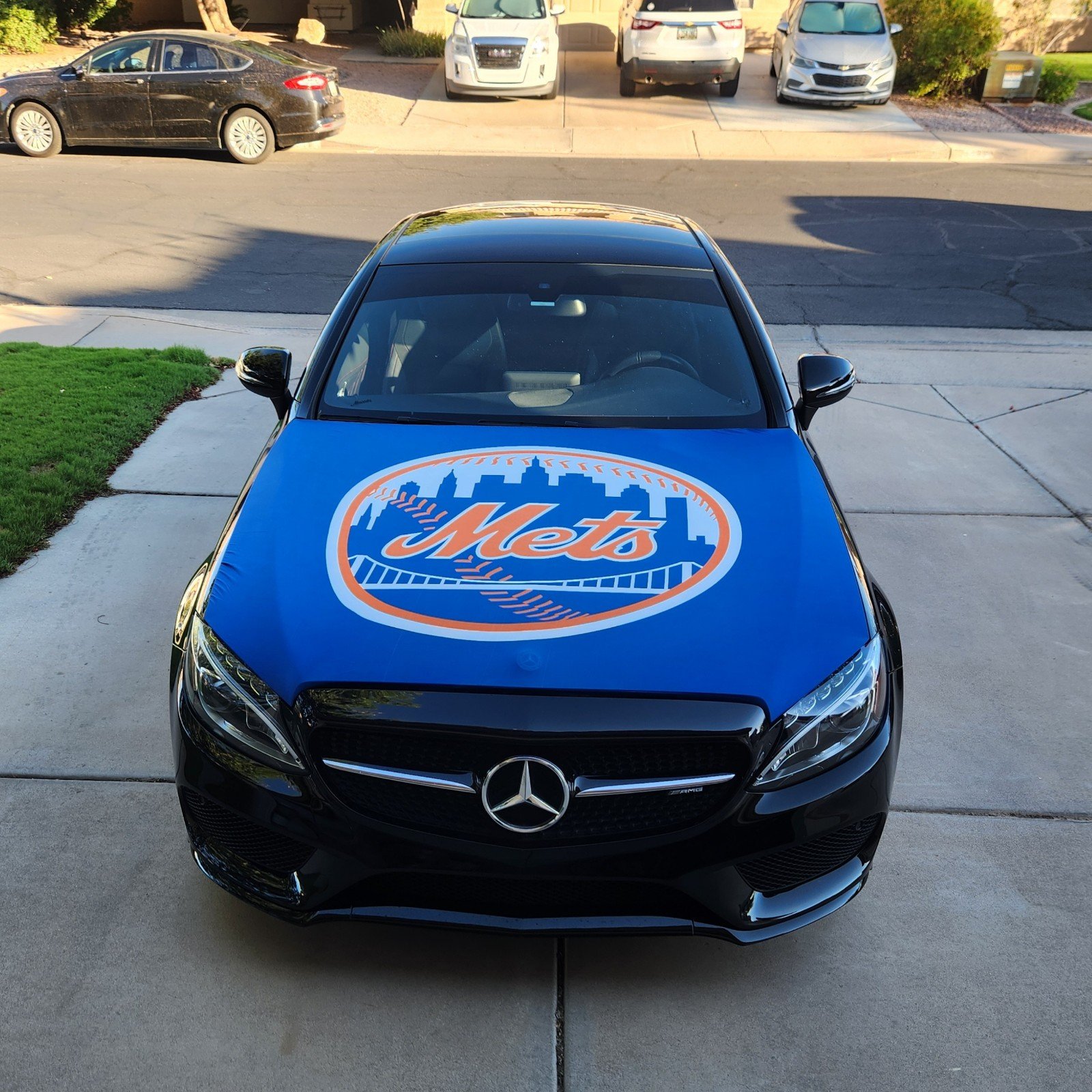 New York Mets Auto Hood Cover | Sports Flags | Hood Flags | MLB Flags 150x120cm