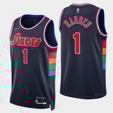 NWT Nike Philadelphia 76ers James Harden 1 Nba City Edition Jersey Mens Small
