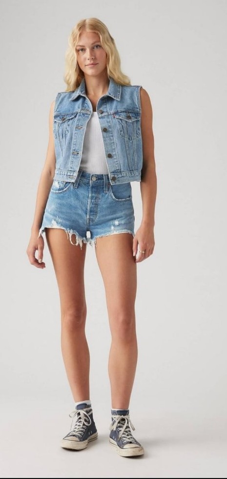 Levi's 501 original 5 button jean shorts women's size W30 distressed raw hem